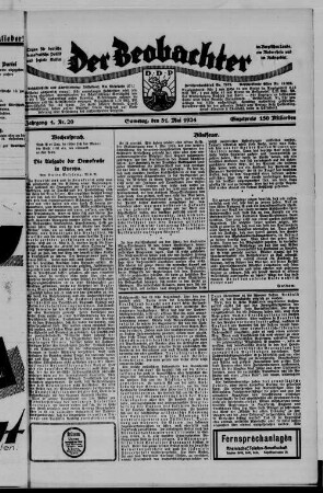 Der Beobachter. 1923-1929