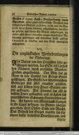 VII. Die unglücklichen Vorbedeutungen der Niederlage