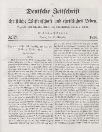 369-373 "Der petrinische Lehrbegriff" von B. Weiß : zweiter Artikel (Schluß)