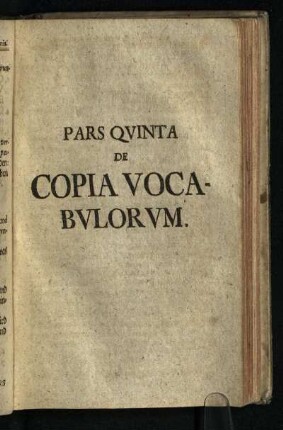 Pars Qvinta De Copia Vocabvlorvm