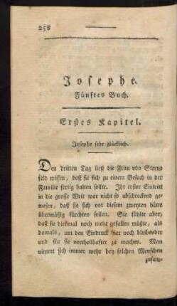 Josephe. Fünftes Buch.