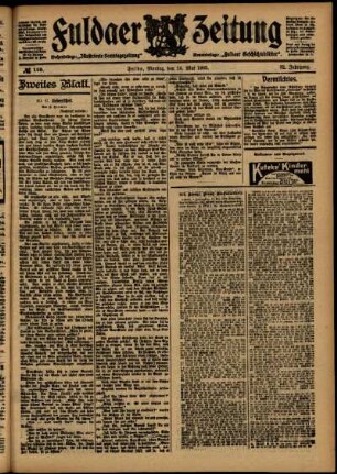 Zweite Ausgabe vom Montag, den 15. Mai 1905.