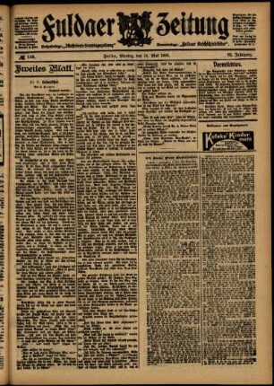 Zweite Ausgabe vom Montag, den 15. Mai 1905.