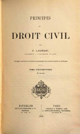 Principes de droit civil, 27