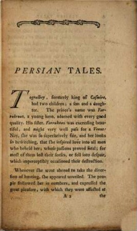 Persian Tales : Designed For Use And Entertainment, Vol. I