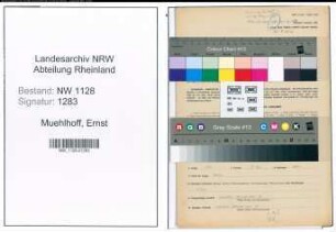 Entnazifizierung Ernst Muehlhoff , geb. 11.12.1886 (Polizist)