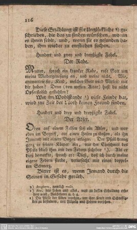 Hundert und zwey und dreyßigste Fabel. Der Rabe