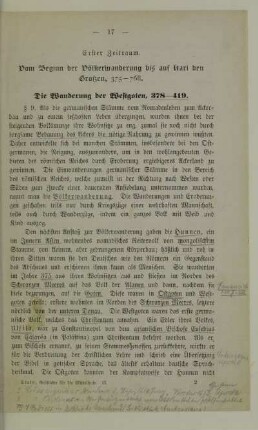Erster Zeitraum. Vom Beginn der Völkerwanderung bis auf Karl den Großen, 375-768