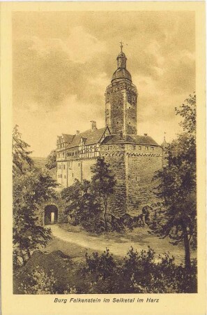 Ansichtskarte: Burg Falkenstein im Selketal im Harz