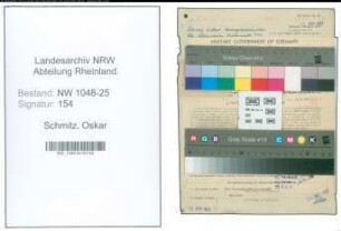 Entnazifizierung Oskar Schmitz , geb. 22.11.1893 (Haendler)