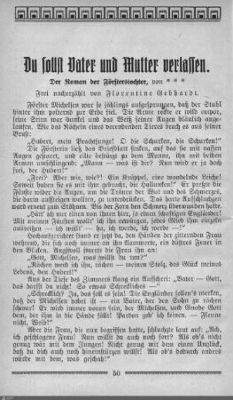 Du sollst Vater und Mutter verlassen.