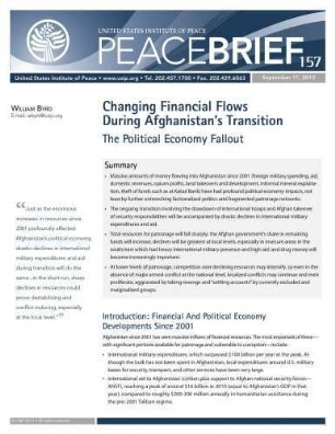 Changing financial flows during Afghanistan’s transition : the political economy fallout