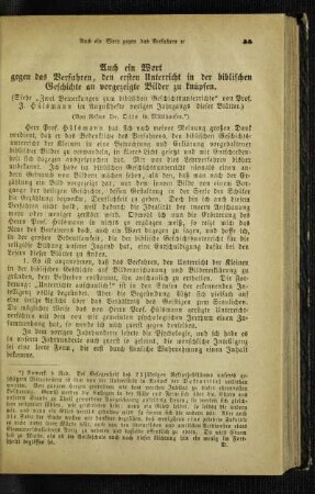 Auch ein Wort gegen das Verfahren, den ersten Unterricht in der biblischen Geschichte an vorgezeigte Bilder zu knüpfen : (siehe "Zwei Bemerkungen zum biblischen Geschichtsunterrichte" von Prof. J. Hülsmann im Augusthefte vorigen Jahrgangs dieser Blätter)