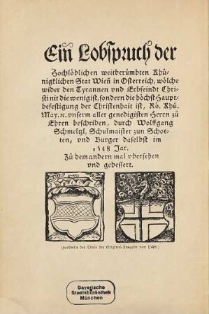 Ein Lobspruch der Stadt Wien in Österreich