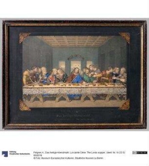 Das heilige Abendmahl. La sainte Cène. The Lords supper.