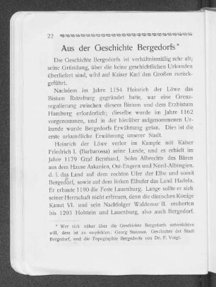Aus der Geschichte Bergedorfs