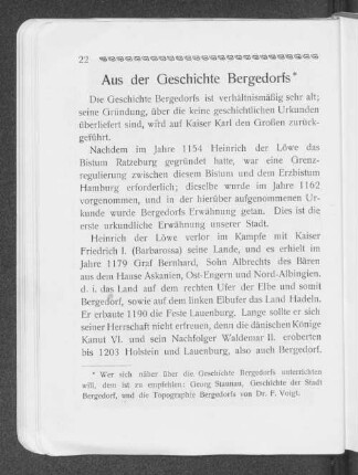 Aus der Geschichte Bergedorfs