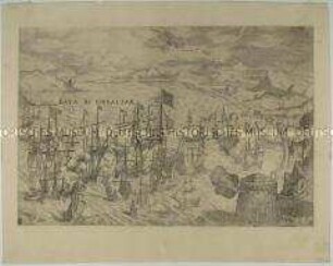 Seeschlacht zwischen Holländern und Spaniern in der Straße von Gibraltar am 25. Mai 1607
