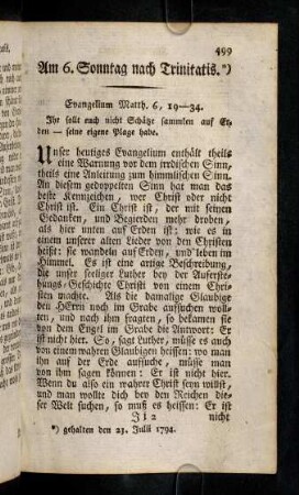 499-501, Unser heutiges Evangelium enthaelt ...