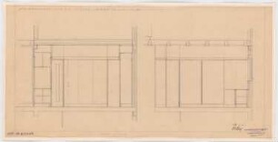 Werkbund-Ausstellung, Stuttgart-Weißenhof Einfamilienhaus Typ C 7: Küche, Wandansichten E und F 1:20