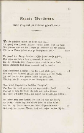Neunte Abentheure. Wie Siegfried zu Worms gesandt ward.
