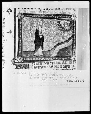 Bible Historiale — Ezechiels Vision der vier apokalyptischen Tiere, Folio 363verso