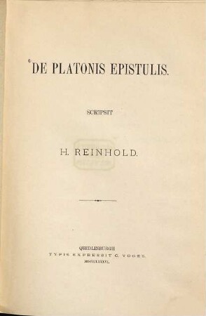 De Platonis epistulis