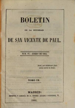 Boletín de la Sociedad de San Vicente de Paul. 9, 9. 1864