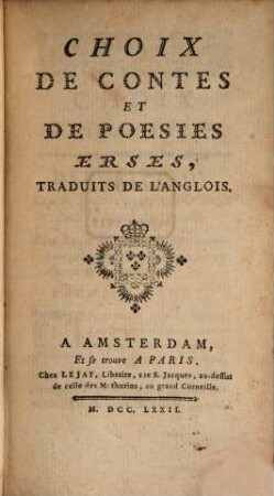 Choix De Contes Et Poesies Erses : Traduits De L'Anglois, 2