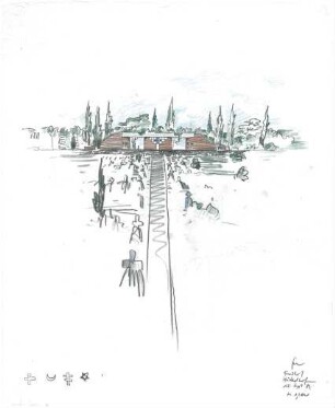 Schneider - Esleben, Paul; Hückelhoven - Baal (Kreis Heinsberg); Aussegnungshalle - Variante Aussegnungshalle (Ansicht)