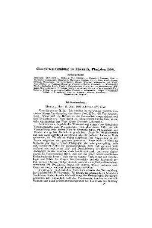 Generalversammlung in Eisenach, Pfingsten 1880