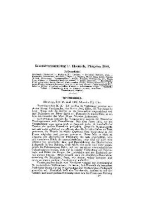 Generalversammlung in Eisenach, Pfingsten 1880