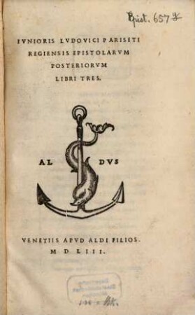 Epistolarum Posteriorum libri tres