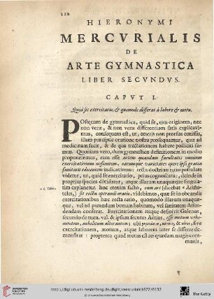 Caput. I.: Quid sit exercitatio, & quomodo differat à labore & motu