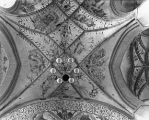Herzberg (Elster), Marienkirche, Gewölbemalerei, Mittelschiff, 4. Joch; bis zum 15. Jh. St. Nikolai