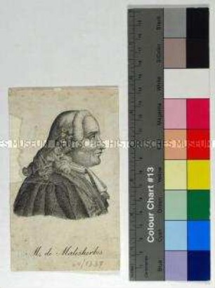Porträt des französischen Rechtswissenschaftlers und Politikers Chrétien Guillaume de Lamoignon de Malesherbes