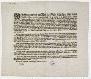 Münzedikt durch Bürgermeister und Rat, "Decretum in senatu"