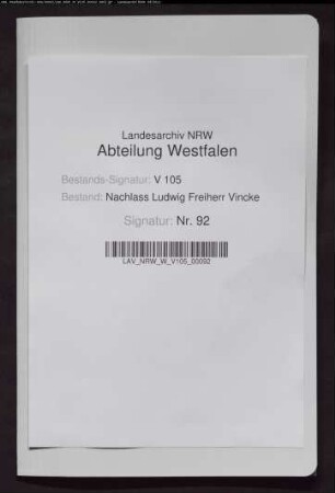 5 Briefe von F. Hinzpeter, Hauslehrer Georg Vinckes (Sohn)
