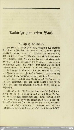 Nachträge zum ersten Band