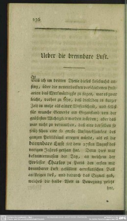 Ueber die brennbare Luft