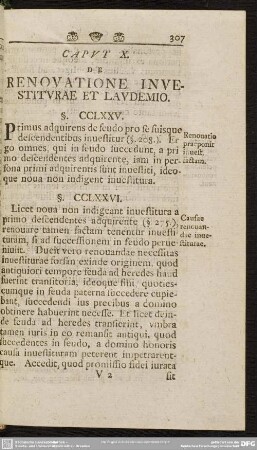 Caput X. De Renovatione Investiturae Et Laudemio