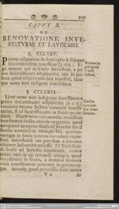 Caput X. De Renovatione Investiturae Et Laudemio