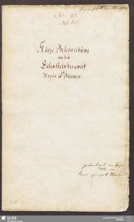 Kurze Beschreibung von dem Eisensteinbergwerk zu Arpus in Böhmen - 17.6544 4.