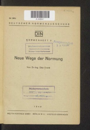 Neue Wege der Normung