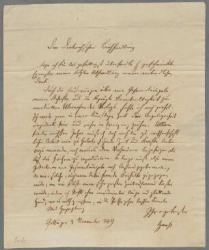 Carl Friedrich Gauß (1777-1855) Autographen: Brief von Carl Friedrich Gauß an Dieterichsche Buchhandlung - BSB Autogr.Cim. Gauß, Carl Friedrich.2