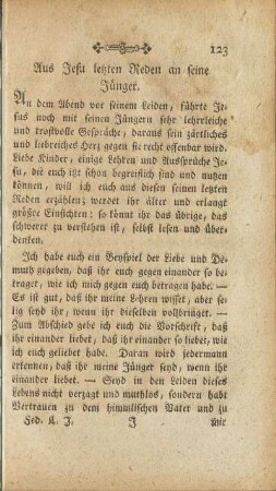 Aus Jesu letzten Reden an seine Jünger