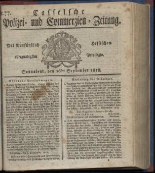 Nr. 77, Sonnabend, den 26sten September 1818