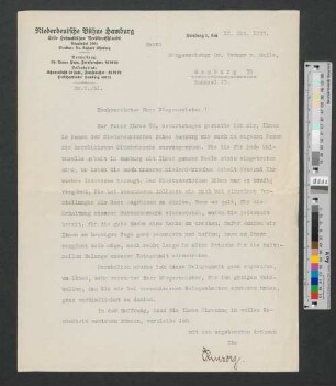Brief an Werner von Melle