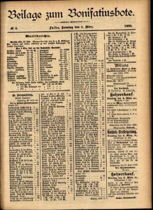 Zweite Ausgabe vom Sonntag, den 04. März 1900.