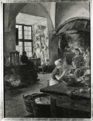 Im Lübecker Waisenhaus : Kuehl, Gotthardt: Im Lübecker Waisenhaus (Mittelbild). Leinwand; 129,5 x 100,5 cm. 1896. Dresden: Galerie Neue Meister 2323